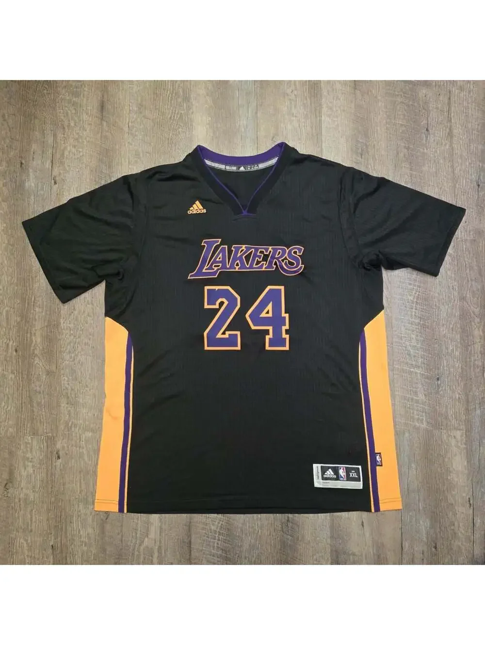 Kobe Bryant Hollywood Nights Lakers Adidas black sleeve Jersey Medium mamba NWOT